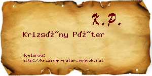 Krizsány Péter névjegykártya